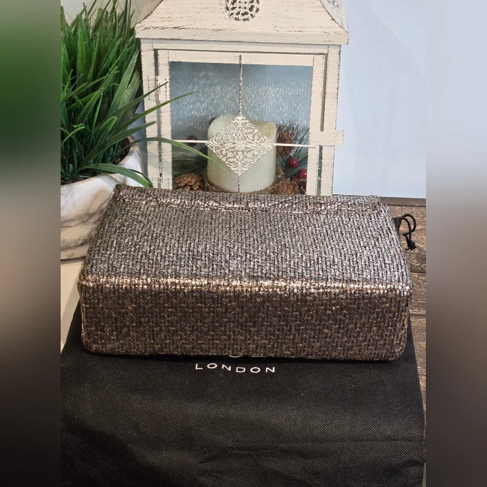 Kurt Geiger Quilted Metallic Tweed Shoulder Bag - Picture 4 of 8